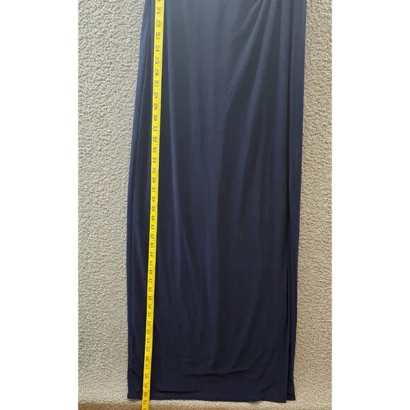 Lauren Ralph Lauren Jersey Off-the-Shoulder Side-Slit Column Gown Women's 6 Navy
